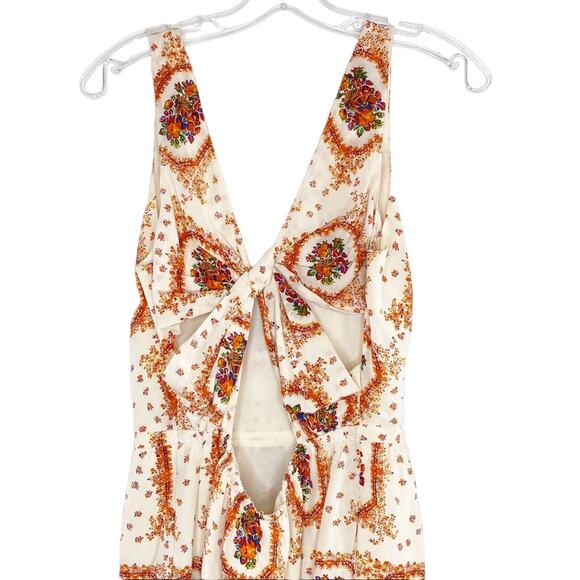 Madewell 100% Silk sleeveless fully lined twist open back patterned dress size 6 - Picture 7 of 10